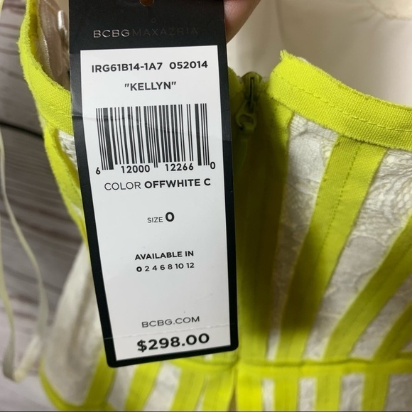 Nwt Bcbgmaxazria Off White Kellyn French Lace Peplum Cocktail Dress - Picture 7 of 7